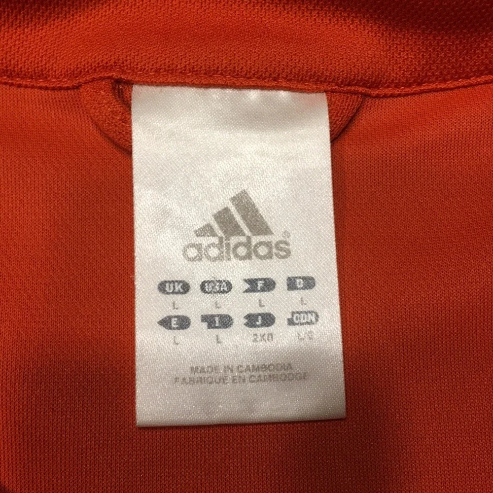 Adidas Athleisure Mens Short‎ Sleeve Polo Shirt Orange Embroidered Logo Large